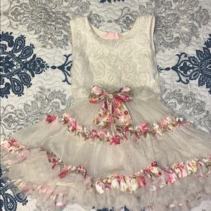 Toddler Girls Floral and Off White dress
